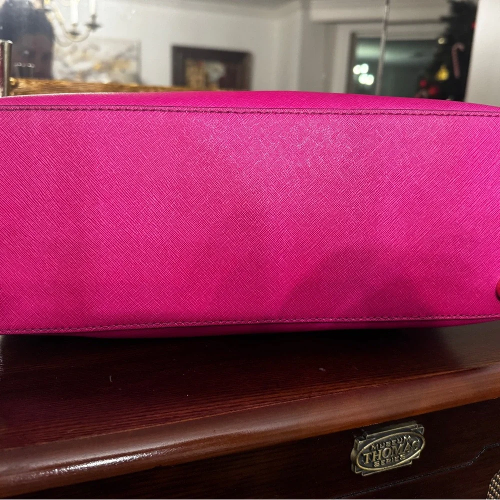 Michael Kors Fuchsia Saffiano Leather Satchel - Picture 4 of 9